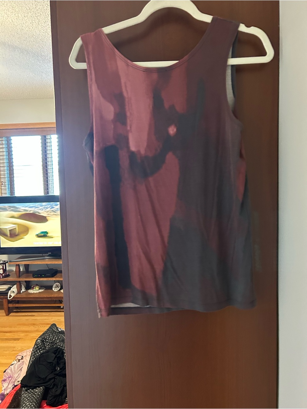 Sarah Pacini Burgundy and Black Sleeveless Tank